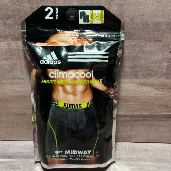 Adidas Mens Climacool 9" Midway Micro Mesh Underwear M (32-34) 2-Pack - Picture 1 of 8